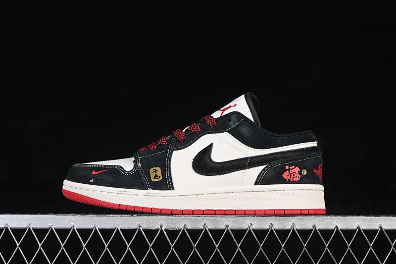 All categories Air Jordan Jordan series basketball shoes Air Jordan 1 Low High-end customized low-top sneakers Air Jordan 1 Low AJ1 Joe 1 Year of the Horse limited edition Get rich immediately High-end customized low-top retro basketball shoes MZ9588-846